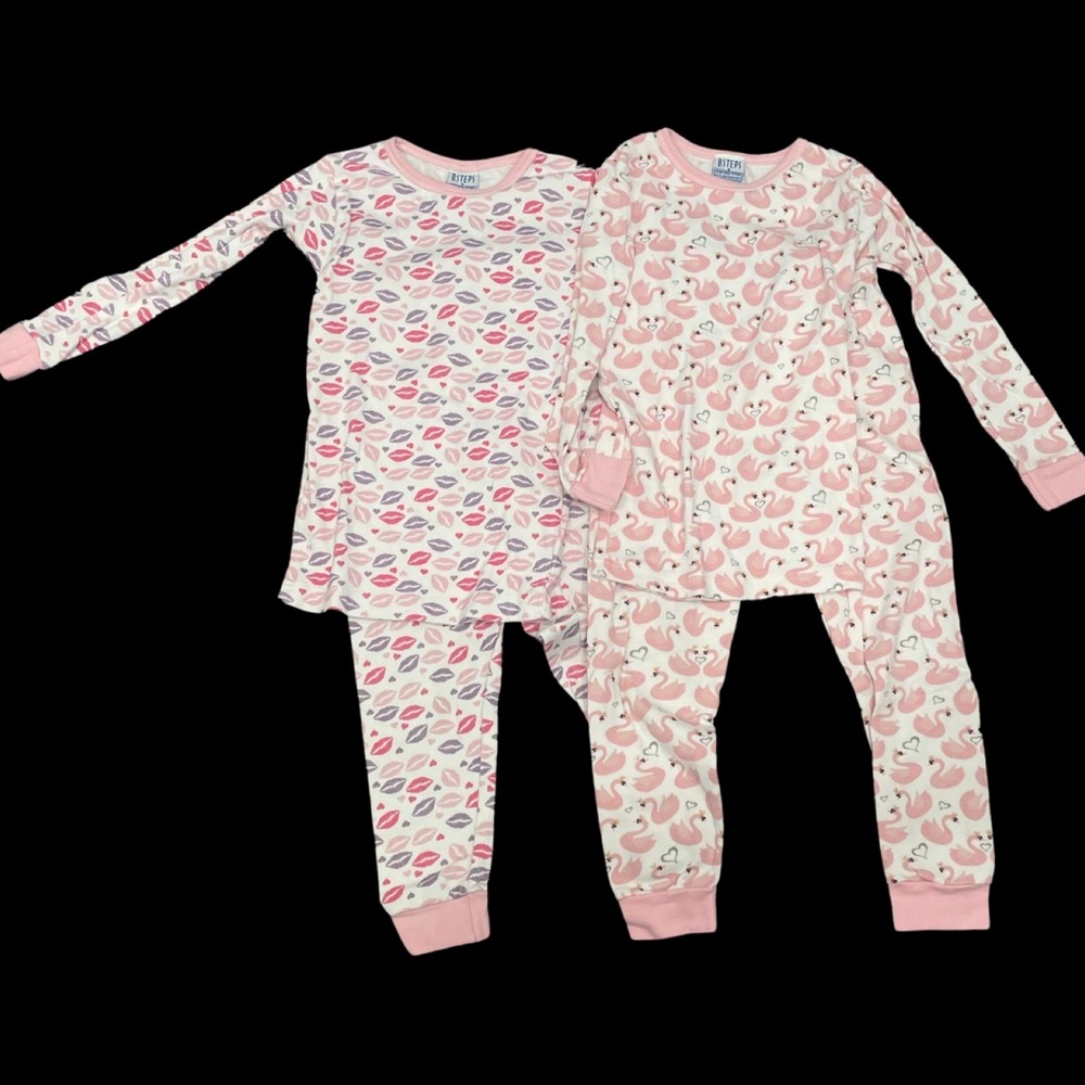 Baby Steps Girls 4 Long Sleeve Pajama Set- Bundle of 2